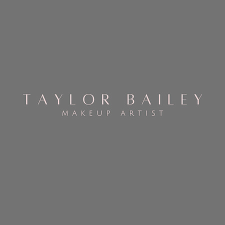 Taylor Bailey Pink Logo w MUA on Grey Square